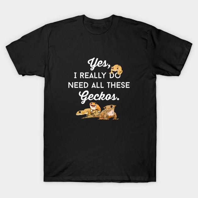 Gecko Addict, Funny Crested Gecko, Leopard Gecko T-Shirt by sockdogs